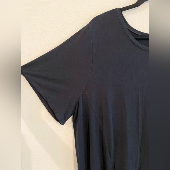 Fabletics Women Shirt 3X Black Longline Soft Jersey Side Slit Asymmetrical Hem - Picture 4 of 12